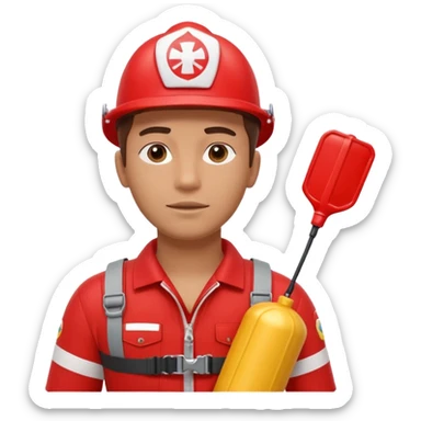 lifeguard portrait, head and shoulders only, wearing red lifeguard uniform, rescue whistle and buoy strap visible, confident alert expression, beach safety vibe, 3D cartoon, mobile game icon style, clean background, no text, no watermark
 sticker