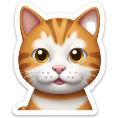 striped orange cat with white chin white belly white paws being silly sticker
