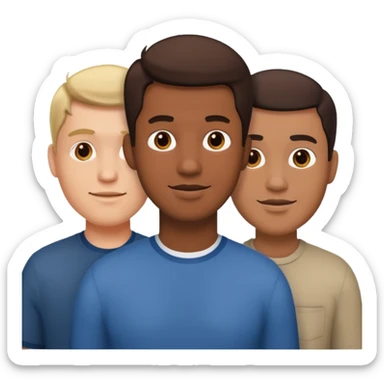 Three men friends sticker