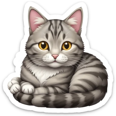 cat loafing with paws tucked under sticker