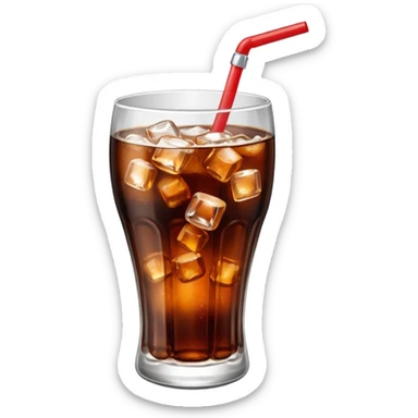 Coca kola with ice cubes sticker
