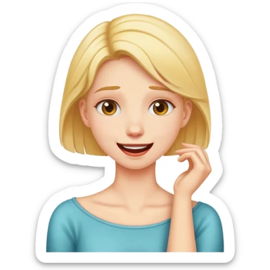 girl grabbing her neck and joking sticker