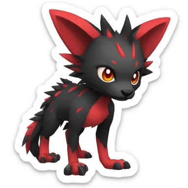 cool edgy black punk red animal hybrid Fakemon full body sticker