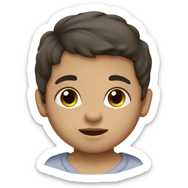 Newborn baby boy with straight dark brown hair  sticker