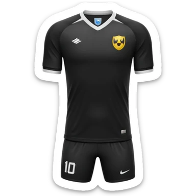 maillot football uni noir sans détails sticker