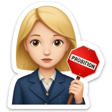 prohibition sign for girl sticker