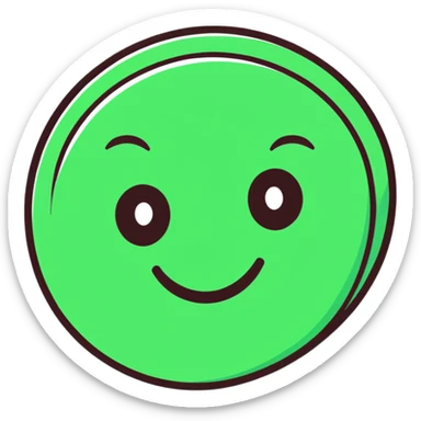 Elegant, refined Maya-inspired smiling face emoji, simple clean lines, geometric but beautiful, dark green on white sticker