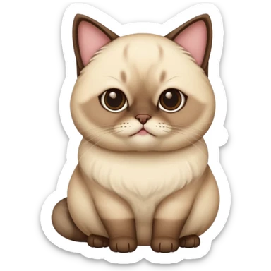 chubby siamese cat sticker