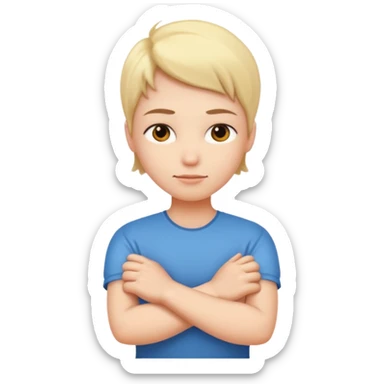 Mad with arms crossed sticker