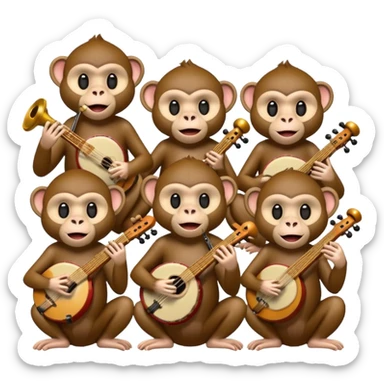 monkey as Musicians sticker