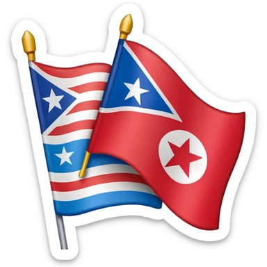 About a emoji flag hack combination with Puerto Rico + North Korea emoji flag combination flag hack as a flag sticker