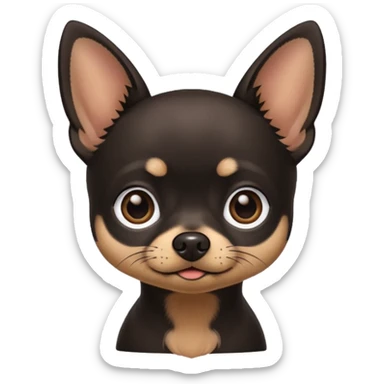 black chihuahua with brown eyebrows sticker