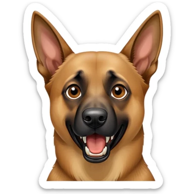 Belgian Malinois barking, mouth open, teeth visible sticker