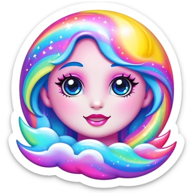 Lisa Frank moon sticker