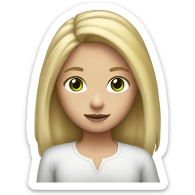 Apple ipad in girls (blond with brown roots and green eyes) hands  sticker