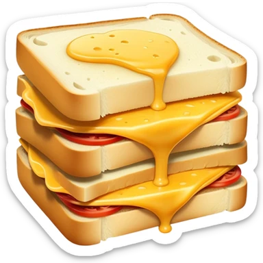 A sandwich baked with white bread square form with only cheese  sticker