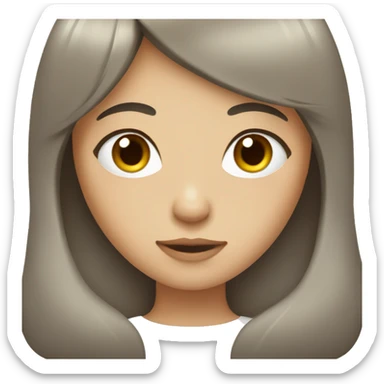 girl with long dark brown hair and bangs sticker