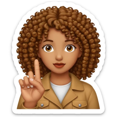 Curly haired brown skin girl sticking up the middle finger sticker