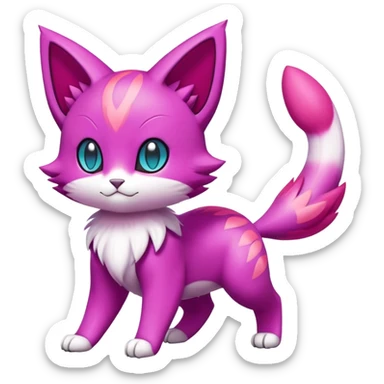 Liepard-Skitty-Delcatty-Pokémon-Fakémon-hybrid-creature (full body) sticker