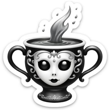 gothic poison cup shampoo sticker