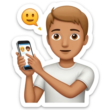 the back of a person looking at a phone to reach out to friends sticker