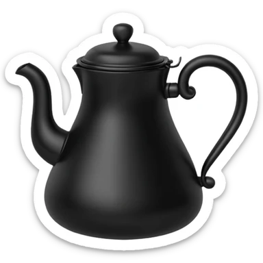 It’s got that round, bulbous base at the bottom, a curved handle on one side, and a slender neck that flares out a bit at the top. It’s all black, really smooth, and has that traditional Ethiopian coffee pot vibe sticker
