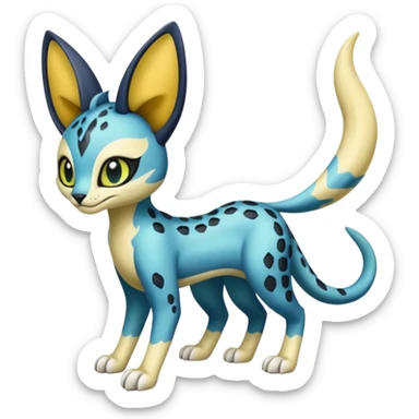 Meloetta-Sergal-Serval-Toothless-Cresselia-Palkia-Stitch-Fakémon-creature-hybrid sticker