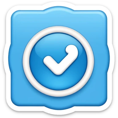 Instagram blue verified tick with curly border and sky blue color inside tick icon sticker