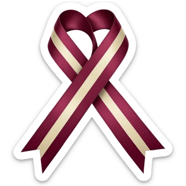 Burgundy and ivory cancer ribbon sticker