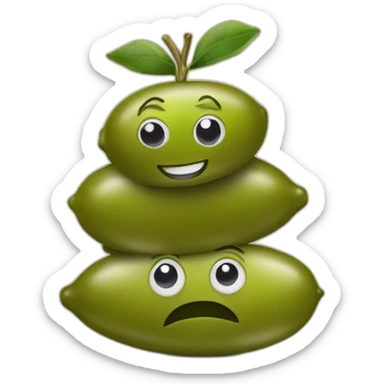 stack of two olives but one is feeling weird sticker