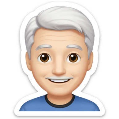 pure white hair,black eyebrows,cute mature Boy,  sticker
