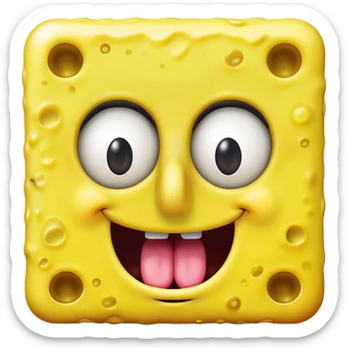spongebob looking crazy with his tongue sticking out sticker