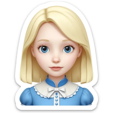 Alice in wonderful, isolated, 3d rendering sticker