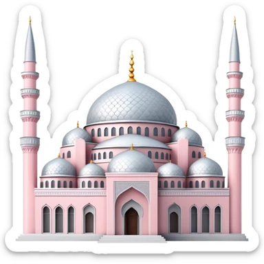 Light pink and silver İstanbul mosque under construction  sticker