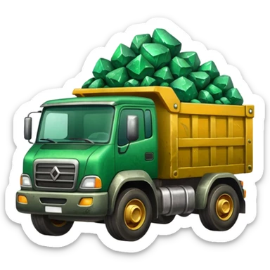 truck with emrarld ore sticker