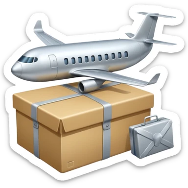 Un avión con cabeza de caja sticker