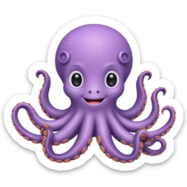cute octopus with small arms, smiling, pastel colors sticker