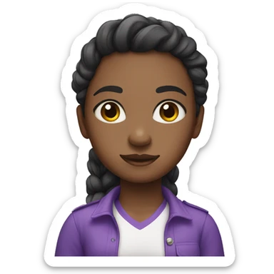 Girl with purple classes and cute shirts and pants sticker