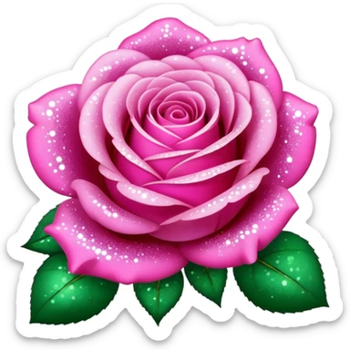 pink roses with glitter sticker