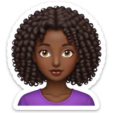 Chuca morena con cabello crespo sticker