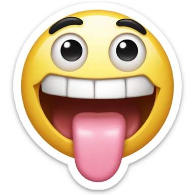 sticking out tongue  sticker