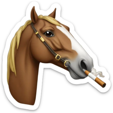a horse smoking a cigarrete sticker