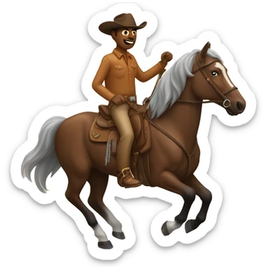 un homme qui fait du cheval au texas sticker