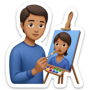Make person making a painting of him making a paint that he’s making a painting in sticker
