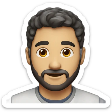 Male 30 year old Pizzaiolo with dark hair and beard sticker