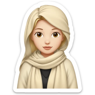 A woman wearing a cream pashmina who likes to walk sticker