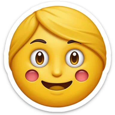 Emoji amarillo mordiéndose la uña (😊+💅)no se esta mordiendo la uña sticker