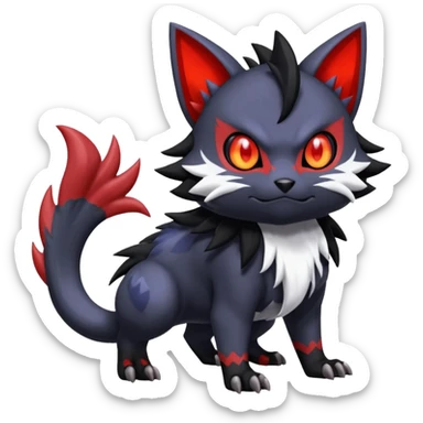 Noibat-Absol-Nargacuga-Litten-Torracat-fusion-Fakemon-Pokémon-creature  sticker