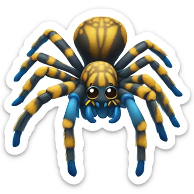 blue and yellow tarantula  sticker