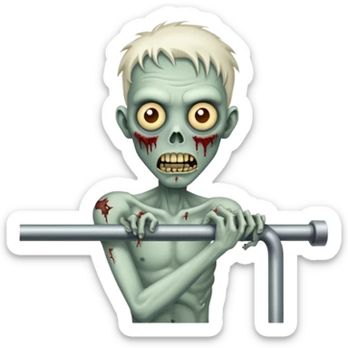 Zombie holding onto a rail sticker